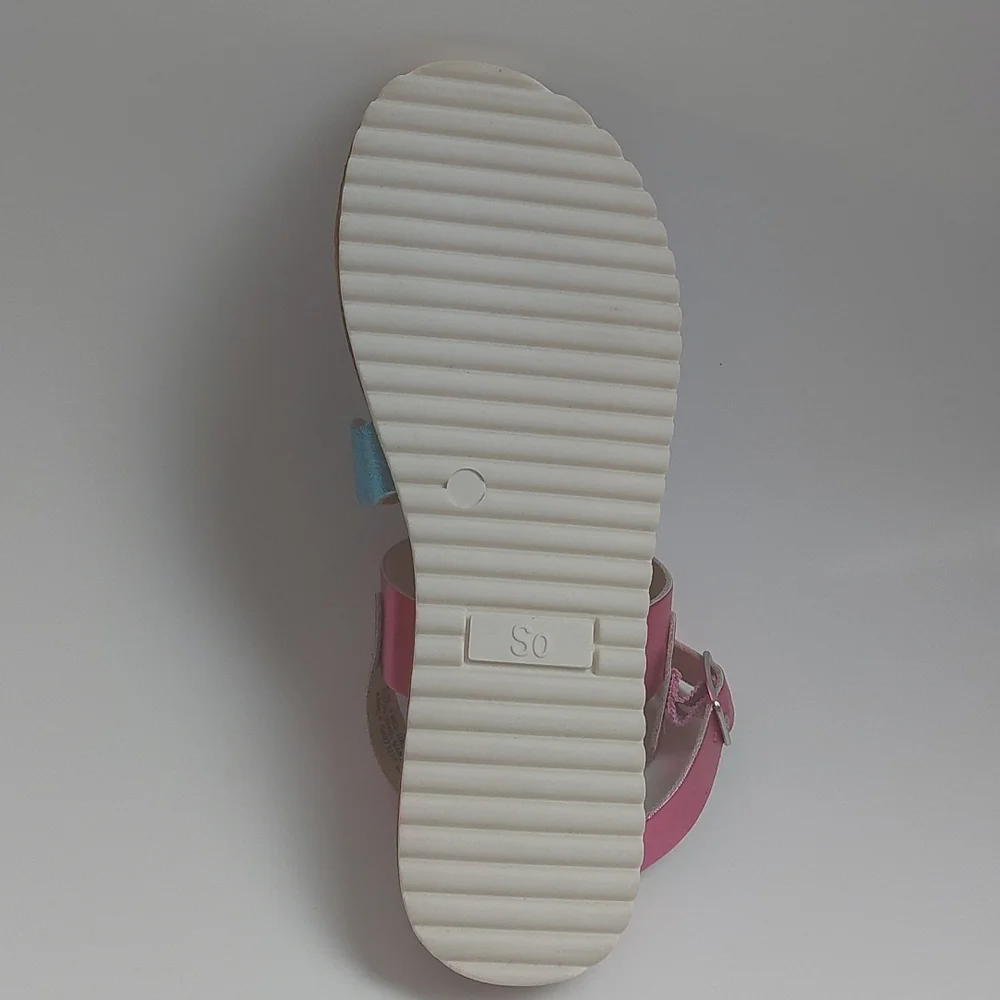 So sandals mutlicolored metallic stranppy‎ sandal big Girls size 4M